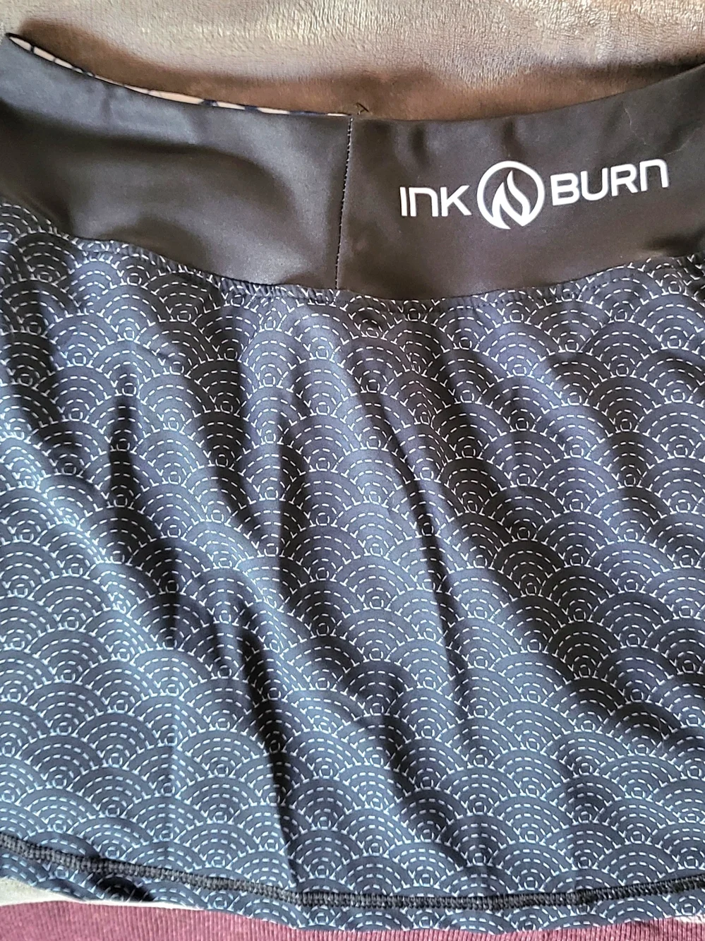 InkNBurn Athletic Skirt Navy with White Stitch Pattern - Picture 4 of 7